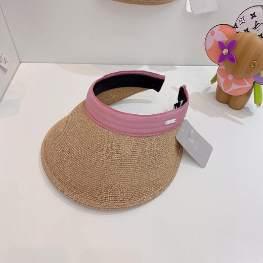 日本原单CA4LA高品质空顶防晒草帽-粉色 商品图0