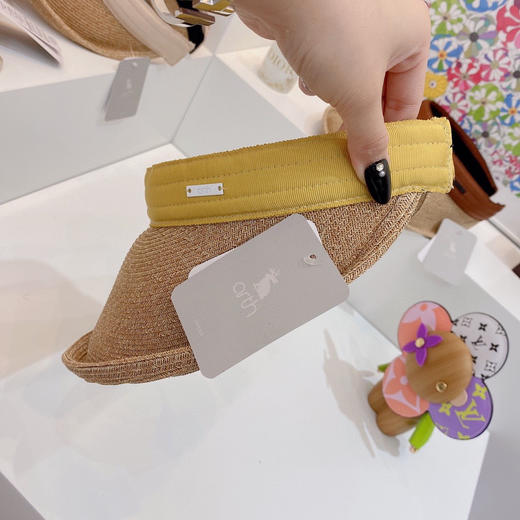 日本原单CA4LA高品质空顶防晒草帽-黄色 商品图8