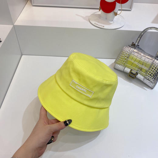 chanel小香shi家新款彩色纯棉渔夫🔝帽-黄色 商品图0