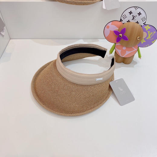 日本原单CA4LA高品质空顶防晒草帽-杏色 商品图1