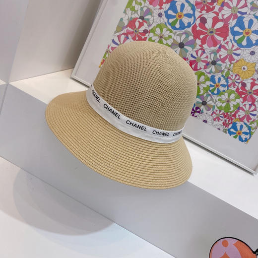 cha*el小香新款度假沙滩🏖️小盆帽渔夫帽-米杏色 商品图8