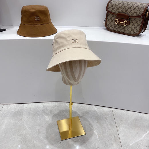 CELINE思琳春夏新款气孔棉布渔夫帽-杏色 商品图1