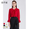 EITIE爱特爱新款时尚洋气复古荷叶边显瘦直筒上衣女6209910 商品缩略图0