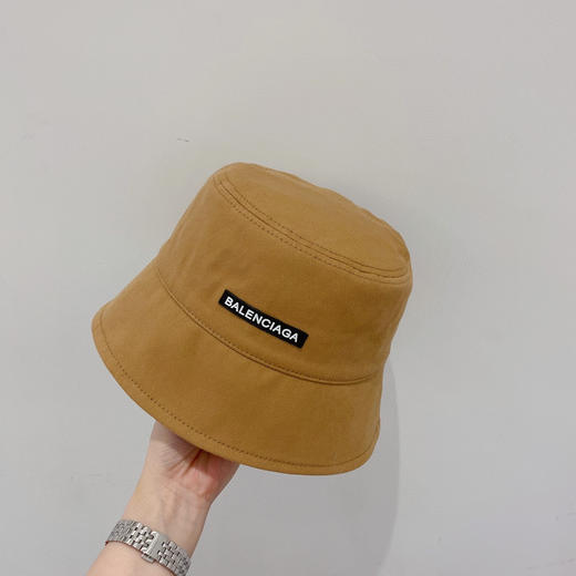 BALENCIAGA巴黎世家新款纯棉小檐渔夫帽-棕色 商品图2