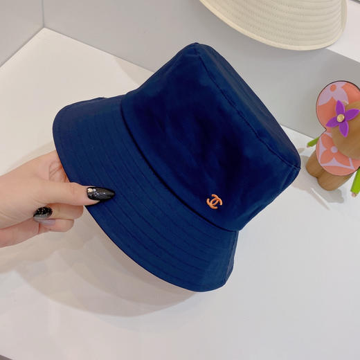 Chan*l小香新款纯棉刺绣小logo-蓝色 商品图2