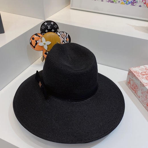 D!or春夏款PP草布遮阳帽太阳帽-藏青 商品图7