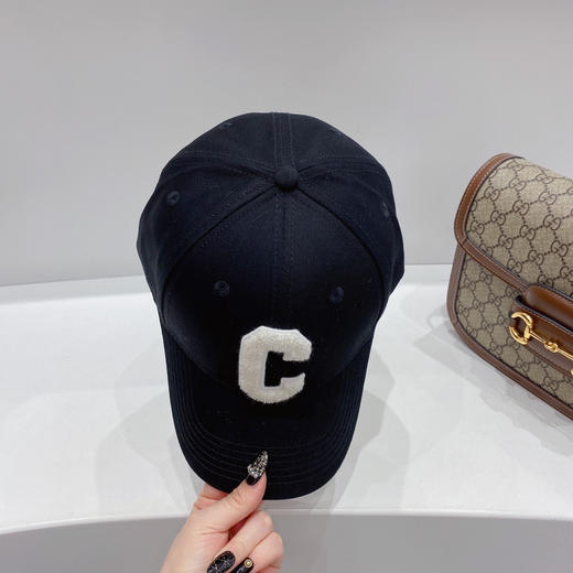 Celine思琳2021春夏秀场同款字母C棒球帽-黑色 商品图2