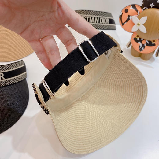 迪奥2021春夏新款字母织带空顶帽-米杏色 商品图2