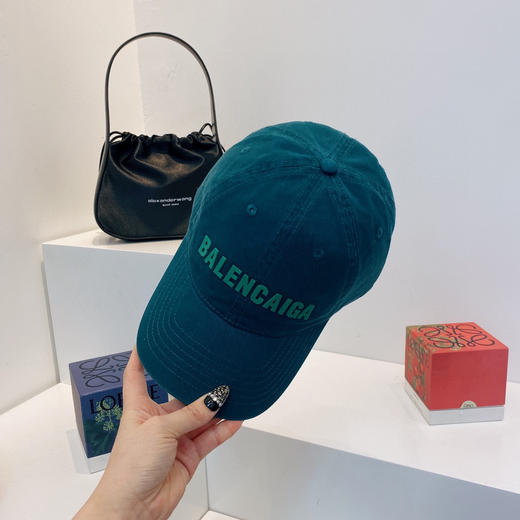 BAL巴黎shi家新款彩色纯棉棒球帽-湖绿色 商品图1