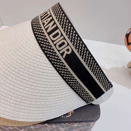 迪奥2021春夏新款字母织带空顶帽-白色 商品图2