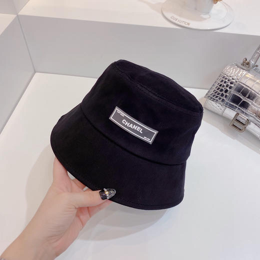 chanel小香shi家新款彩色纯棉渔夫🔝帽-黑色 商品图0