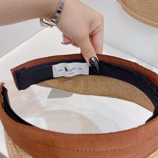 日本原单CA4LA高品质空顶防晒草帽-棕色 商品图4