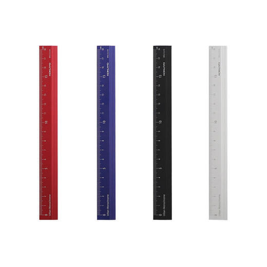 国誉铝制直尺18cm 铝合金金属尺子学生手绘画图测量不锈钢铁尺 商品图4