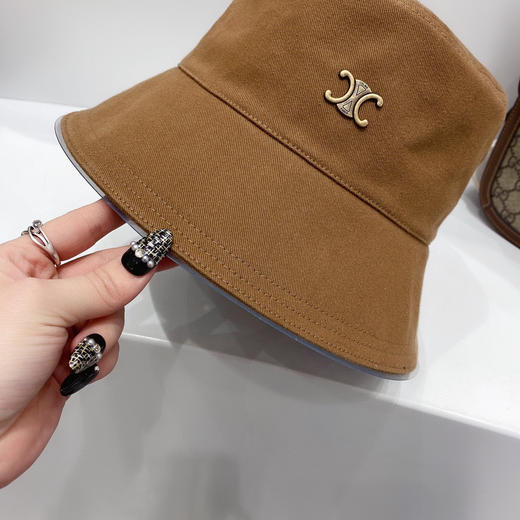 CELINE思琳春夏新款气孔棉布渔夫帽-咖色 商品图4