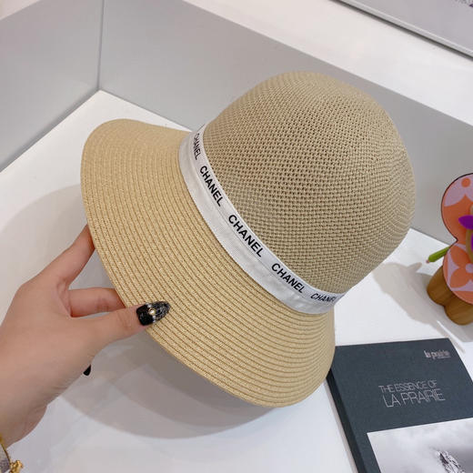 cha*el小香新款度假沙滩🏖️小盆帽渔夫帽-米杏色 商品图4