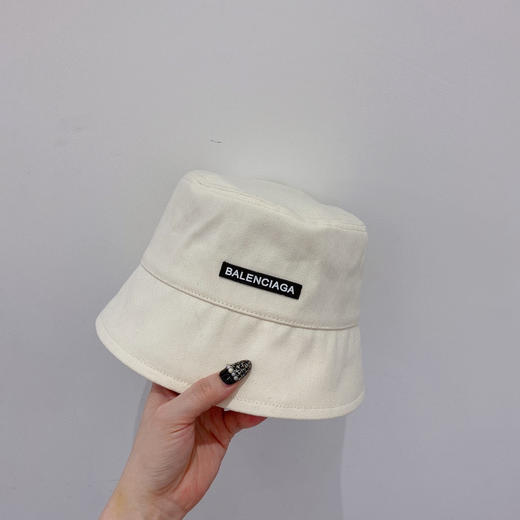 BALENCIAGA巴黎世家新款纯棉小檐渔夫帽-白色 商品图2