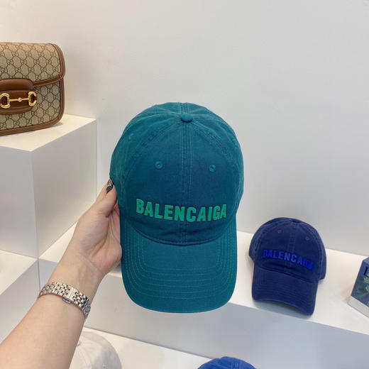 BAL巴黎shi家新款彩色纯棉棒球帽-湖绿色 商品图0