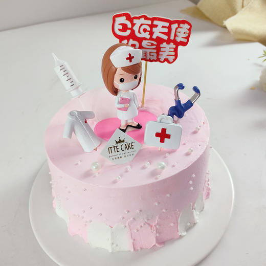 【白衣天使A款
】护士节定制  酸奶油新鲜水果夹心蛋糕 商品图1