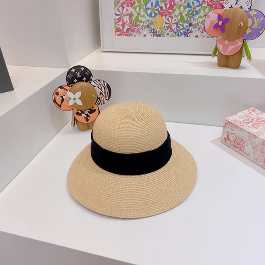 Ch@nel小香夏季新款细辫平顶礼帽-黑色 商品图5