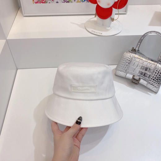 chanel小香shi家新款彩色纯棉渔夫🔝帽-白色 商品图0