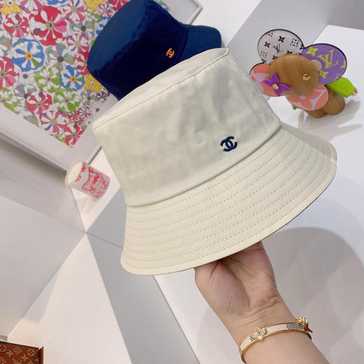 Chan*l小香新款纯棉刺绣小logo-白色 商品图1