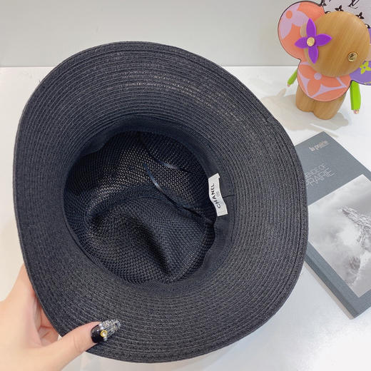 cha*el小香新款度假沙滩🏖️小盆帽渔夫帽-黑色 商品图6
