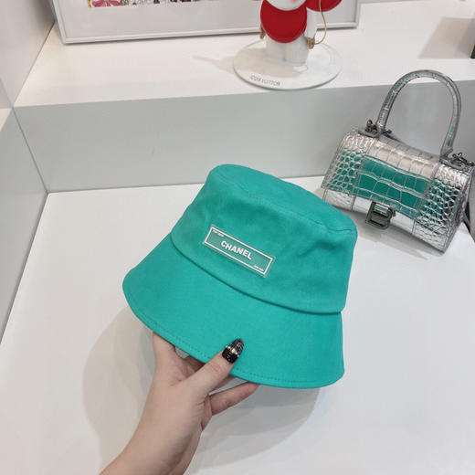 chanel小香shi家新款彩色纯棉渔夫🔝帽-蒂夫尼蓝 商品图4