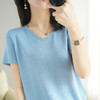 微凉+够靓【冰丝V领亮丝T恤】透气柔软冰丝 清爽舒适 宽松不紧绷 2件立减20 商品缩略图3