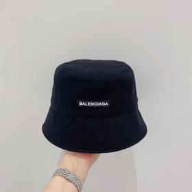 BALENCIAGA巴黎世家新款纯棉小檐渔夫帽-藏青