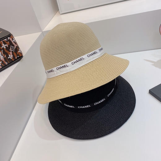 cha*el小香新款度假沙滩🏖️小盆帽渔夫帽-黑色 商品图8