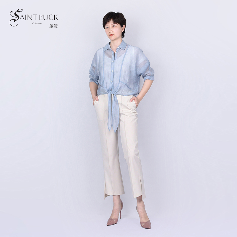 SAINT L’UCK/圣媛女装新夏季轻薄简约款纯色上衣，衬衫SA220A22