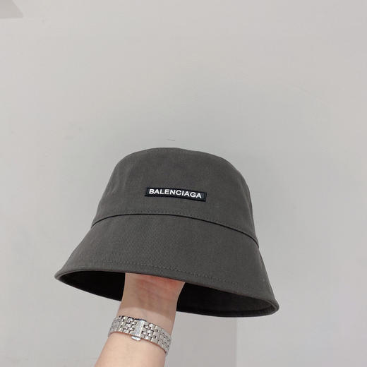 BALENCIAGA巴黎世家新款纯棉小檐渔夫帽-炭灰 商品图2