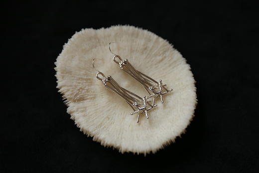 CHEZ BOQUE 爵士年代系列原创手工925银耳环《星落》 商品图0