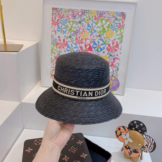D!or迪奥2021专柜新款细麦杆度假礼帽遮阳帽 商品图4