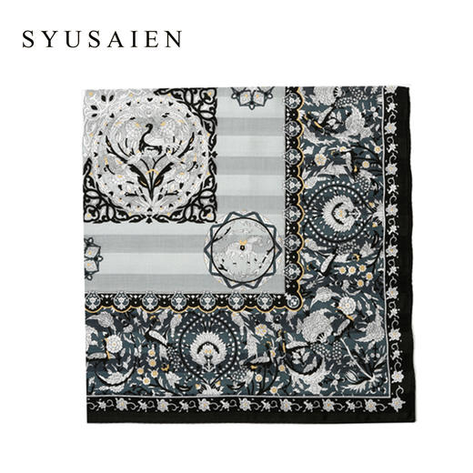 【SYUSAIEN】京都友禅染丝棉纵织小方巾  马到功成系列（58x58cm）简包装 商品图2