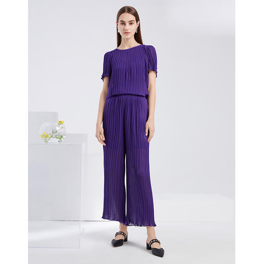 EITIE爱特爱夏季新款宽松舒适显瘦百搭压褶直筒小上衣女6213911 商品图1