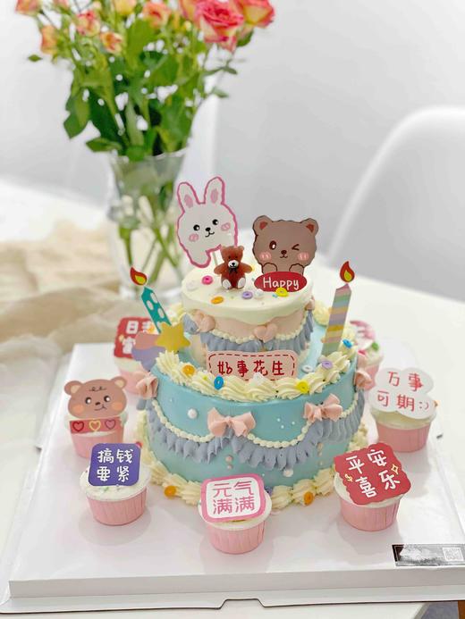复古款洛丽塔少女蛋糕，超美超美超美，蛋糕赠送ins风小熊蜡烛一支 商品图3