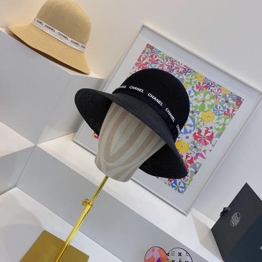 cha*el小香新款度假沙滩🏖️小盆帽渔夫帽-黑色 商品图0