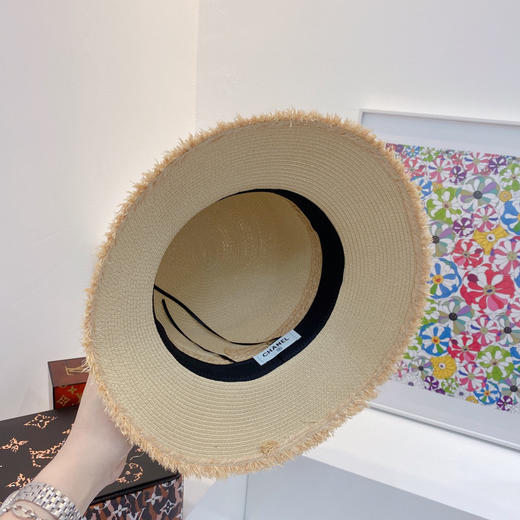 chanel小香春夏新款复古度假风拼接小盆帽礼帽-浅色 商品图7