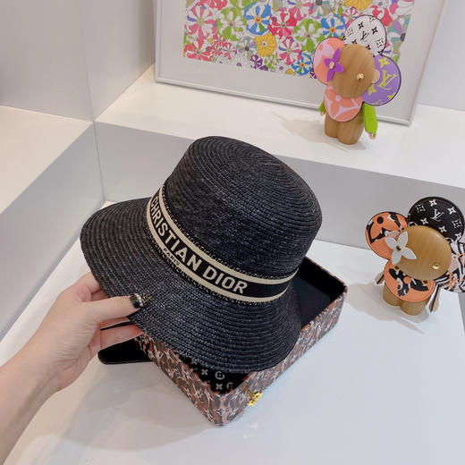 D!or迪奥2021专柜新款细麦杆度假礼帽遮阳帽 商品图6