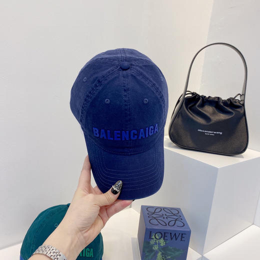 BAL巴黎shi家新款彩色纯棉棒球帽-深蓝色 商品图3