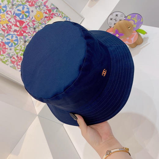 Chan*l小香新款纯棉刺绣小logo-蓝色 商品图5