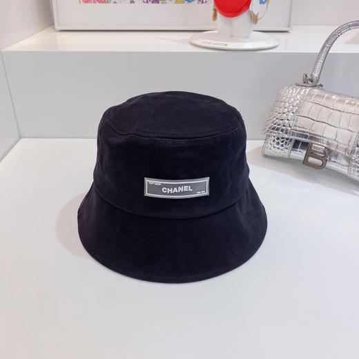 chanel小香shi家新款彩色纯棉渔夫🔝帽-黑色 商品图1