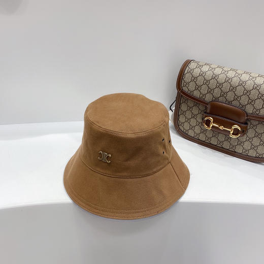 CELINE思琳春夏新款气孔棉布渔夫帽-咖色 商品图3