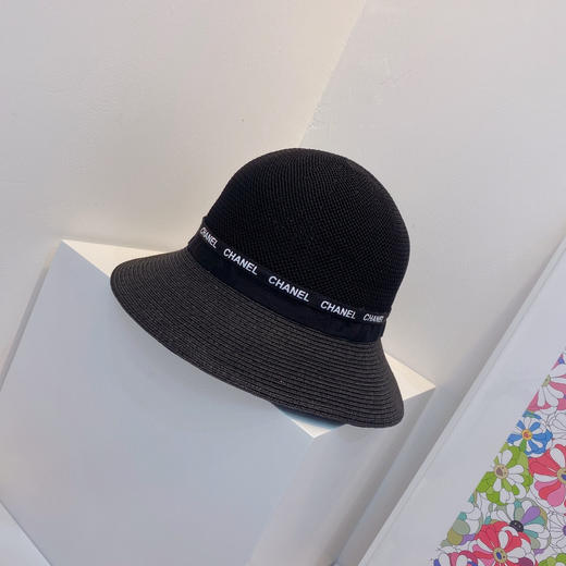 cha*el小香新款度假沙滩🏖️小盆帽渔夫帽-黑色 商品图2