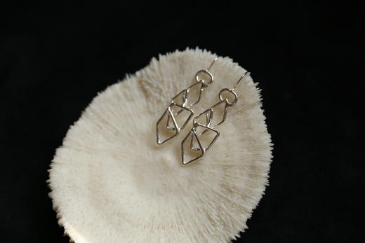 CHEZ BOQUE 爵士年代系列原创手工925银耳环《悬窗》 商品图2