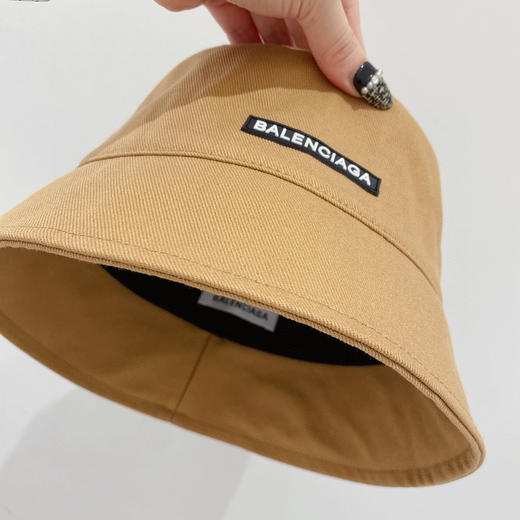 BALENCIAGA巴黎世家新款纯棉小檐渔夫帽-棕色 商品图5