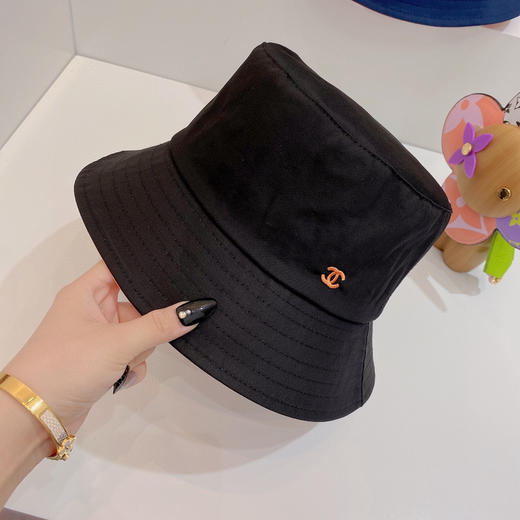 Chan*l小香新款纯棉刺绣小logo-黑色 商品图1