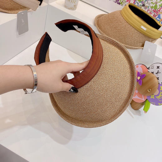 日本原单CA4LA高品质空顶防晒草帽-棕色 商品图1