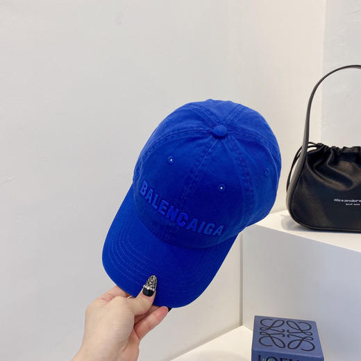 BAL巴黎shi家新款彩色纯棉棒球帽-蓝色 商品图7